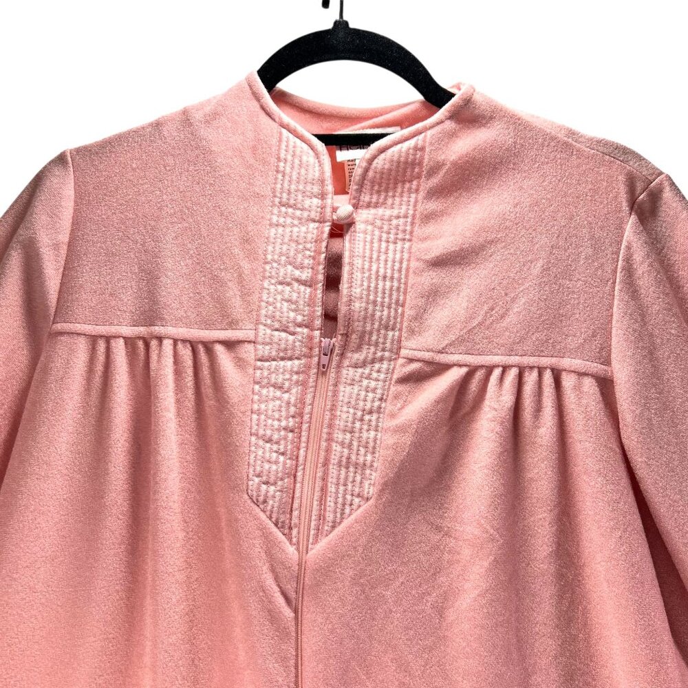 Vtg Heiress NWT Pink Bath Robe Small Quilted Trim USA Union Made Belt - Picture 3 of 15